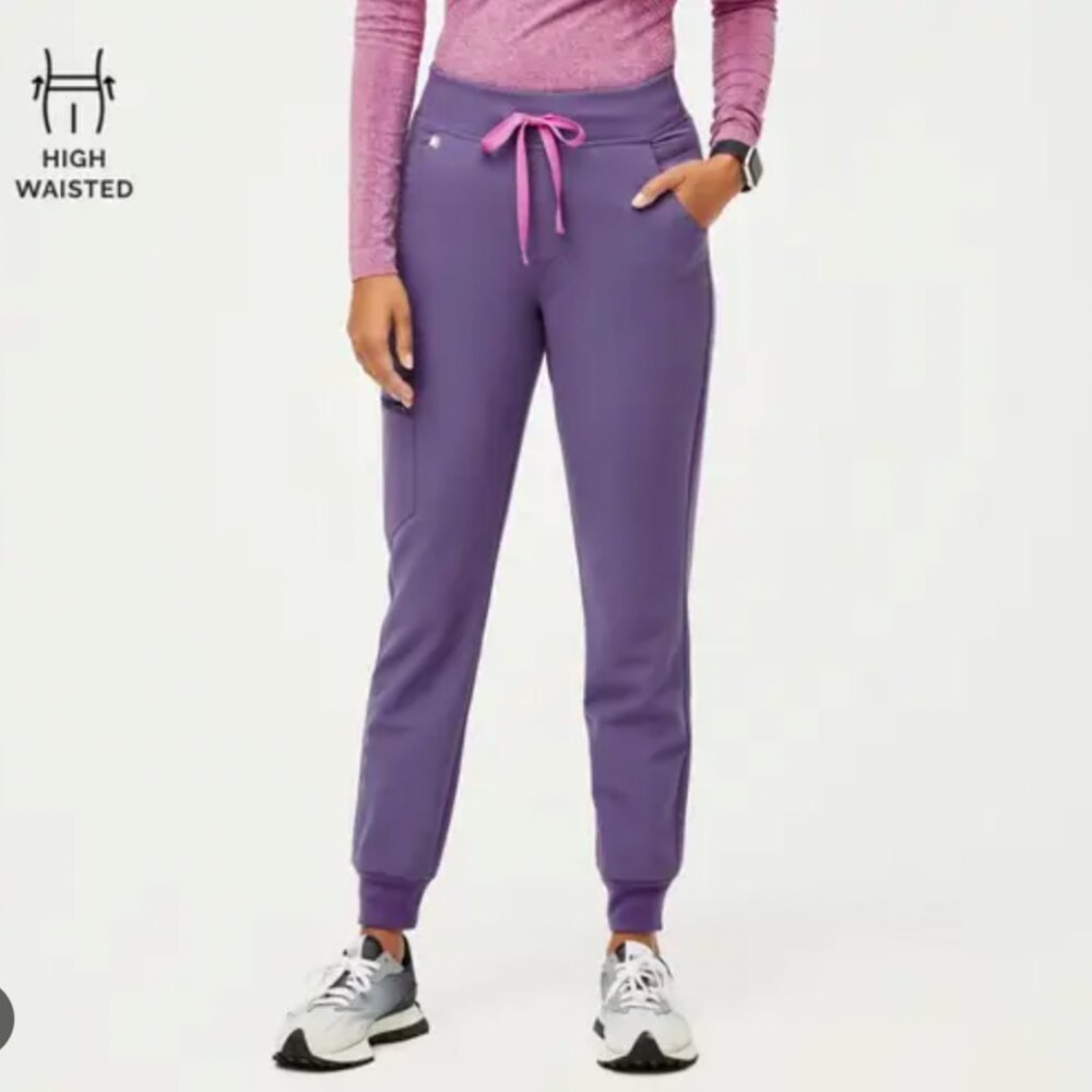 Figs High Waisted Zamora Jogger Scrub Pants- Size Small Petite, Amethyst